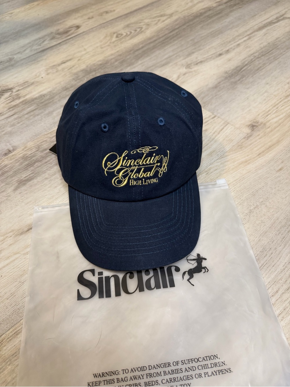 Sinclair Global Embroidered Navy Baseball Cap - Gold Script